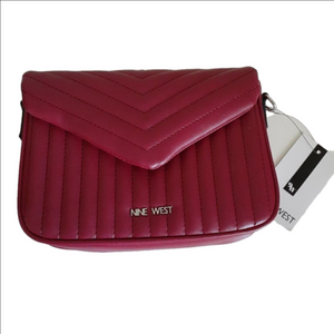 Nine West NWT Sleigh Mini Cross Body Dark Cherry Purse with Coin Purse NO STRAP